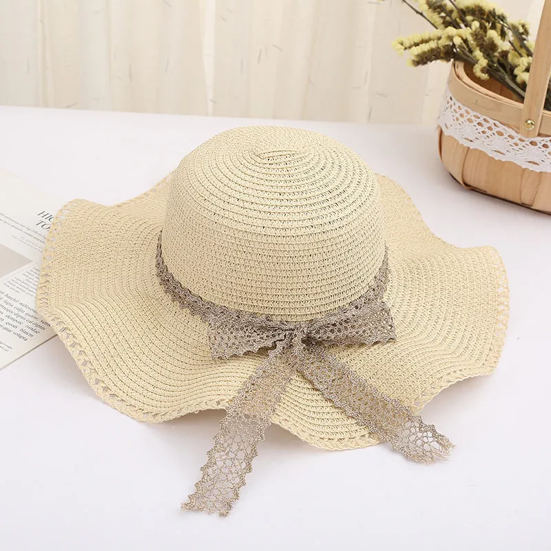 Women Straw Sun Hat Panama Hat Beach Women's Summer Fedora Caps