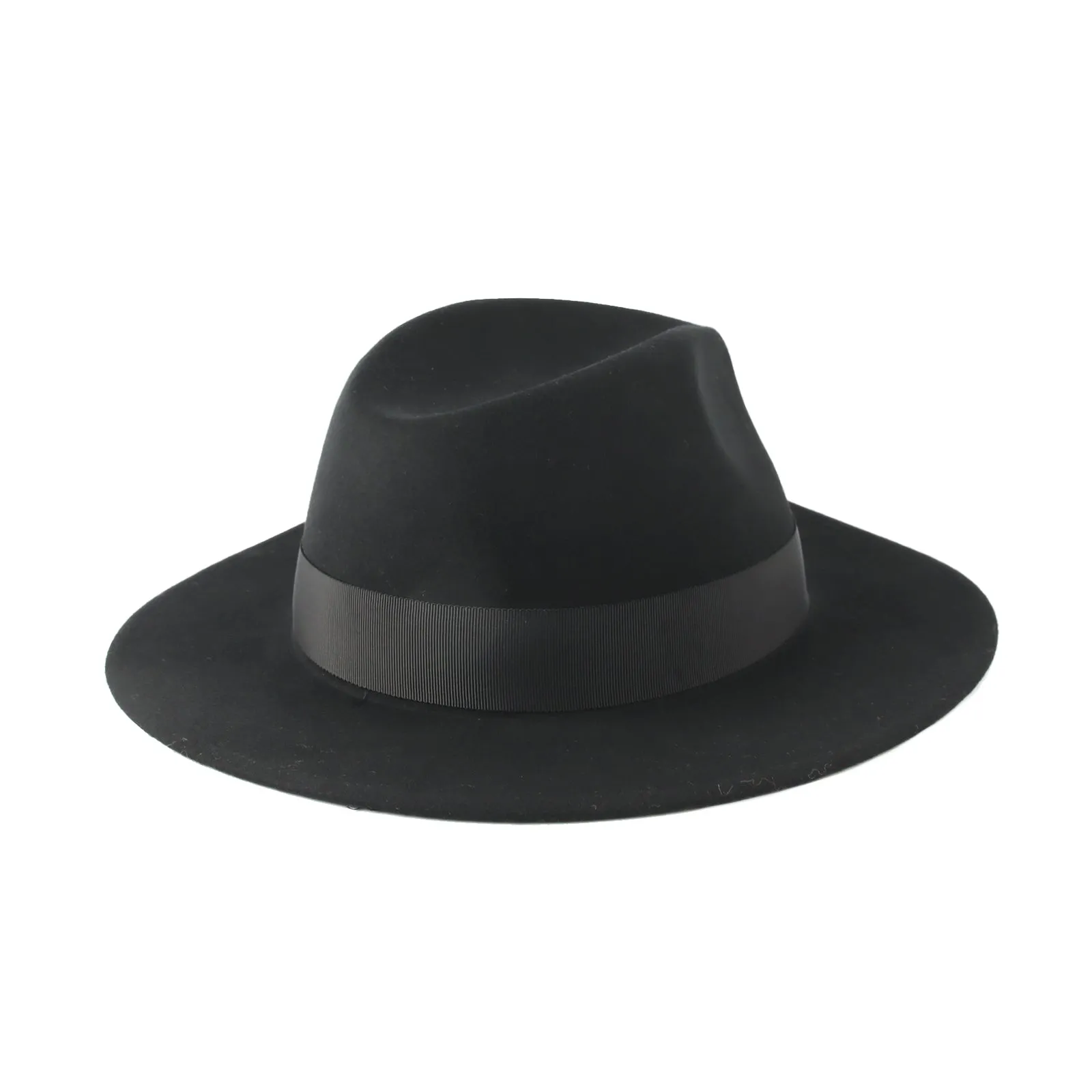 Wool Felt Fedora Classic Panama Hat Band Wide Brim GN61297