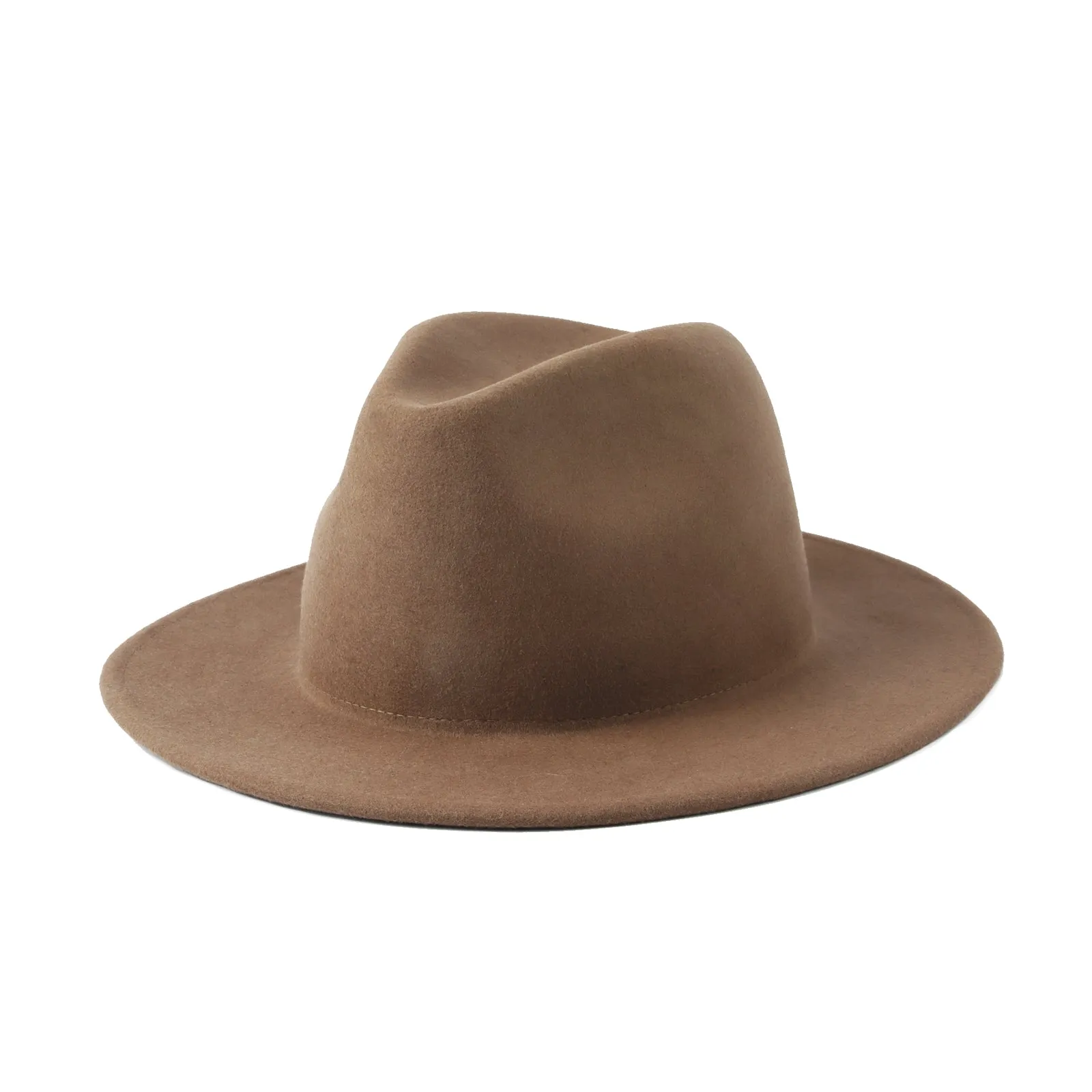 Wool Felt Fedora Classic Panama Hat Wide Brim Cap GN61298