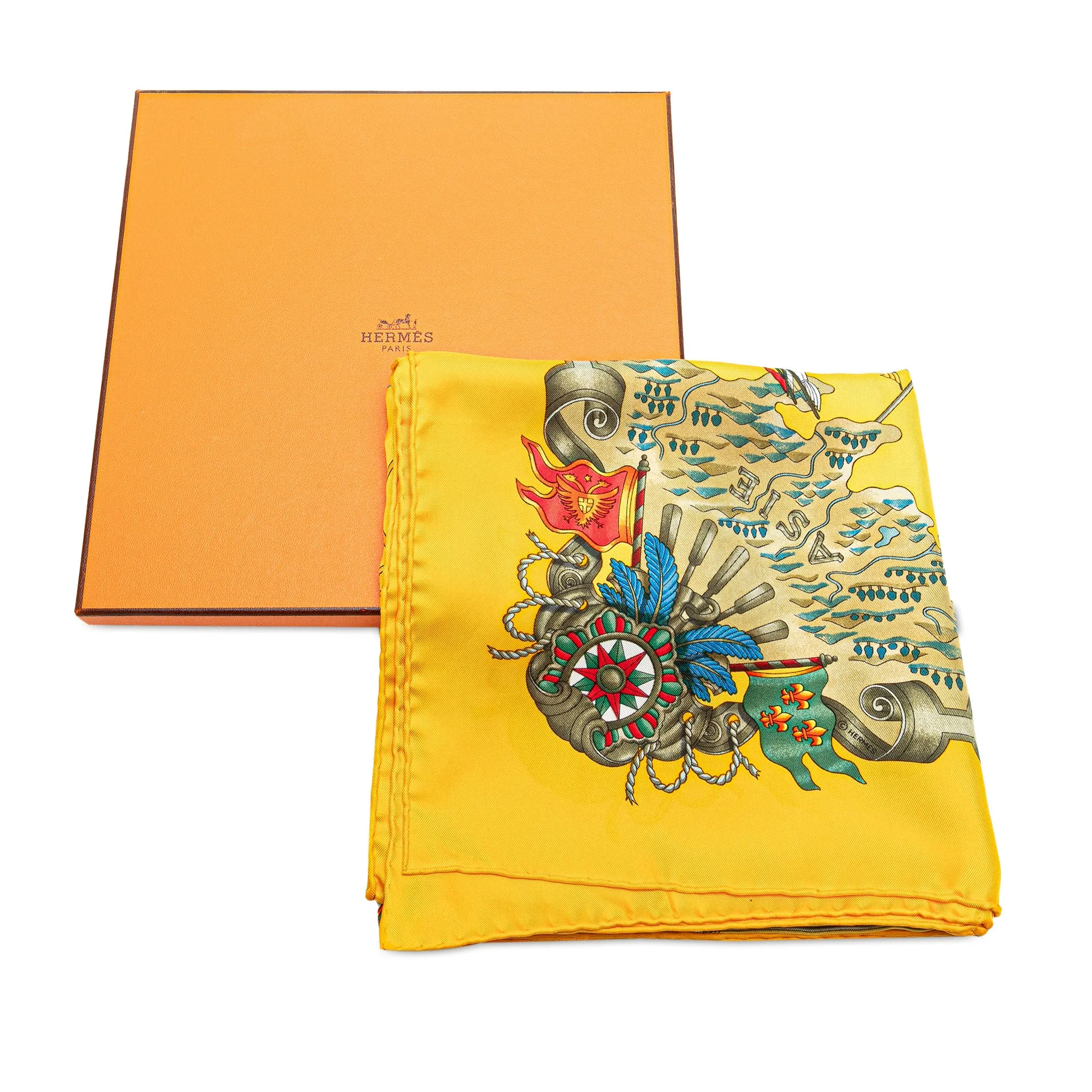 Yellow Hermès Voiles De Lumiere Silk Scarf Scarves