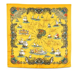 Yellow Hermès Voiles De Lumiere Silk Scarf Scarves